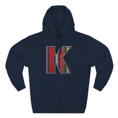 KNDLA "K" Zarape Fleece Hoodie - Cozy & Stylish Black Sweatshirt