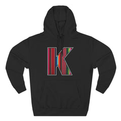 KNDLA "K" Zarape Fleece Hoodie - Cozy & Stylish Black Sweatshirt