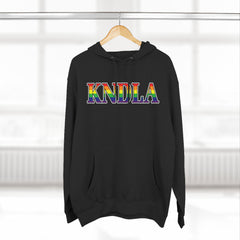 KNDLA Pride Flag Fleece Hoodie - Cozy & Stylish Black Sweatshirt