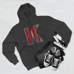 KNDLA "K" Zarape Fleece Hoodie - Cozy & Stylish Black Sweatshirt