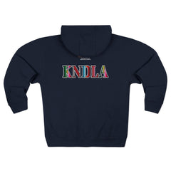 KNDLA Zip Hoodie with front and back graphics