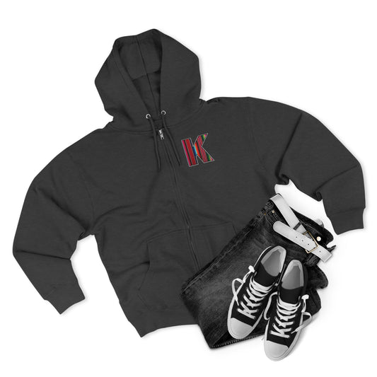 KNDLA Zip Hoodie with front and back graphics