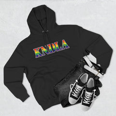 KNDLA Pride Flag Fleece Hoodie - Cozy & Stylish Black Sweatshirt