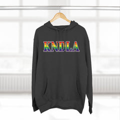 KNDLA Pride Flag Fleece Hoodie - Cozy & Stylish Black Sweatshirt