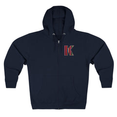 KNDLA Zip Hoodie with front and back graphics