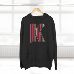 KNDLA "K" Zarape Fleece Hoodie - Cozy & Stylish Black Sweatshirt