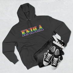 KNDLA Pride Flag Fleece Hoodie - Cozy & Stylish Black Sweatshirt