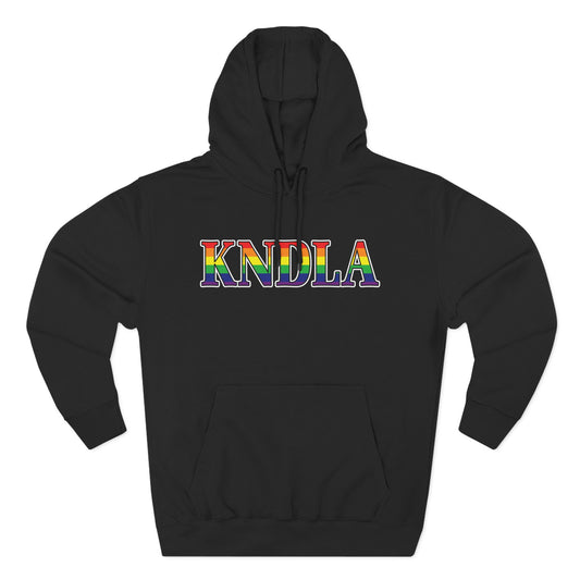 KNDLA Pride Flag Fleece Hoodie - Cozy & Stylish Black Sweatshirt