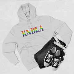 KNDLA Pride Flag Fleece Hoodie - Cozy & Stylish Black Sweatshirt