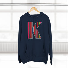 KNDLA "K" Zarape Fleece Hoodie - Cozy & Stylish Black Sweatshirt