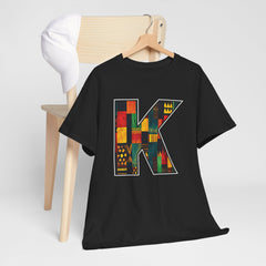 KNDLA Kente "K" Graphic Unisex Heavy Cotton Tee