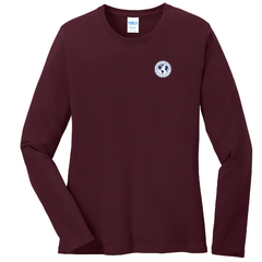 Ladies Long Sleeve Basic Maroon Tee