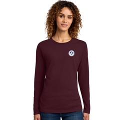 Ladies Long Sleeve Basic Maroon Tee