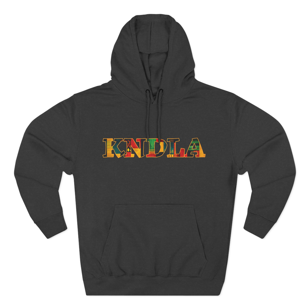 KNDLA Kente Fleece Hoodie - Cozy & Stylish Black Sweatshirt