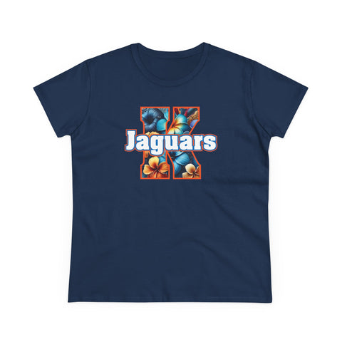 Floral Orange KNDLA Jaguars Women's Cotton Tee - D2