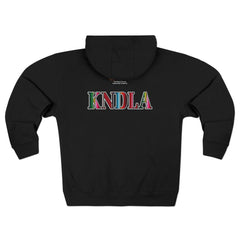 KNDLA Zip Hoodie with front and back graphics