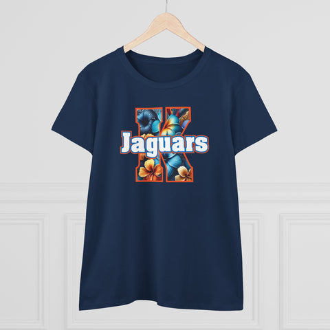 Floral Orange KNDLA Jaguars Women's Cotton Tee - D2