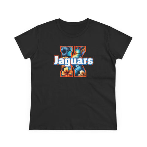 Floral Orange KNDLA Jaguars Women's Cotton Tee - D2