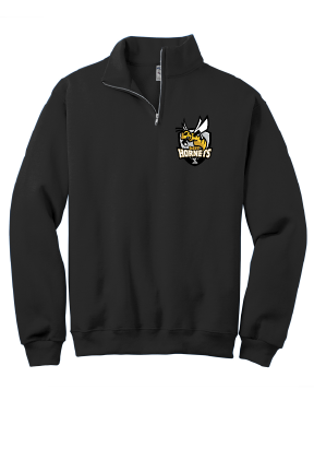 Conservatory Green  Black 1/4 Zip Sweatshirt