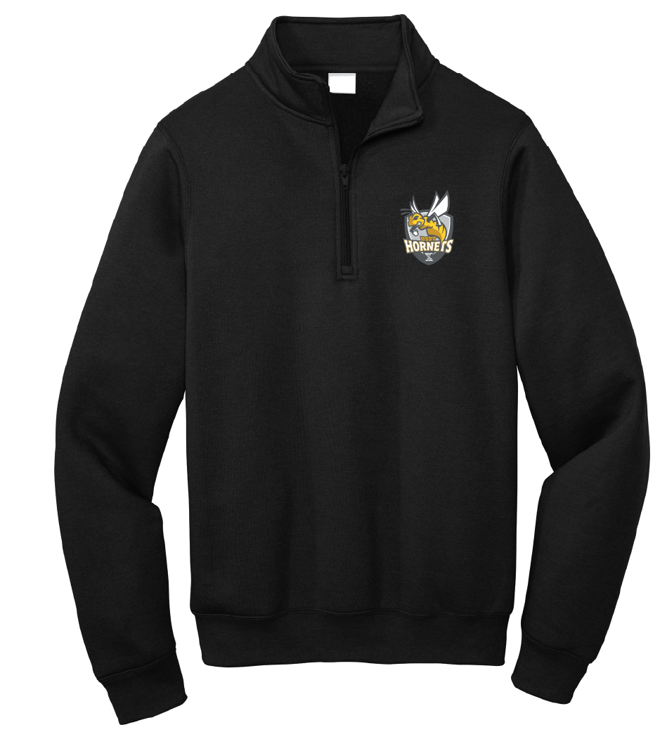 Conservatory Green  Black 1/4 Zip Sweatshirt