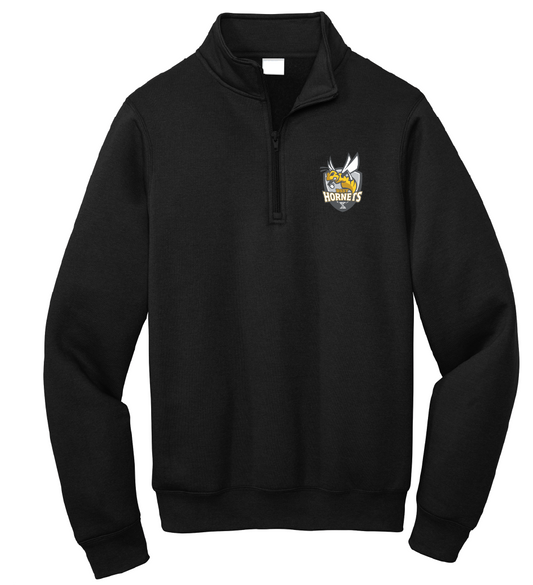 Conservatory Green  Black 1/4 Zip Sweatshirt