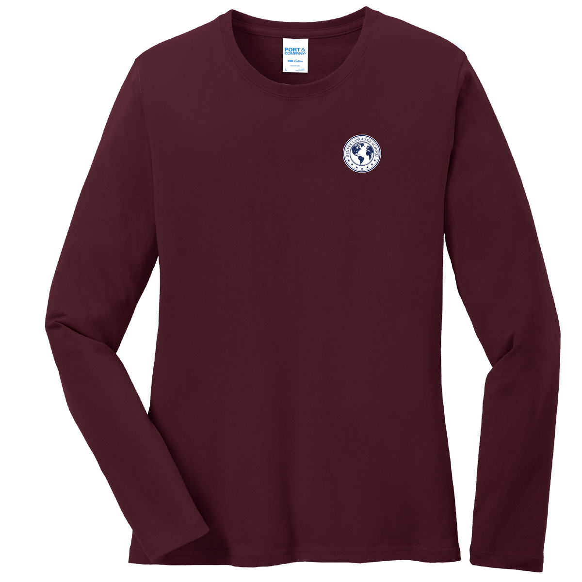 Ladies Long Sleeve Basic Maroon Tee